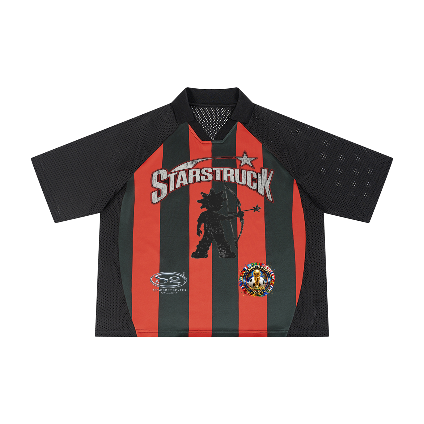 Unisex Striped Mesh Boxy Soccer Jersey
