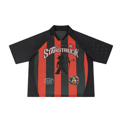 Unisex Striped Mesh Boxy Soccer Jersey