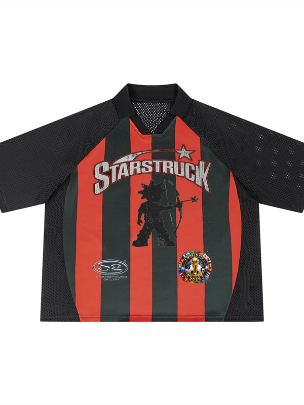 Unisex Striped Mesh Boxy Soccer Jersey
